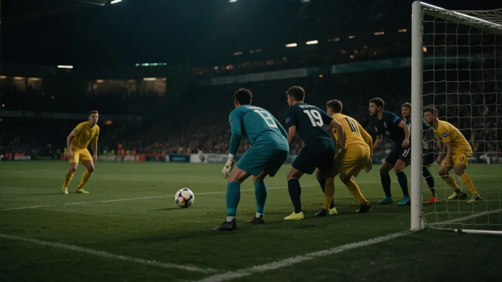 加拿大国家队后防线在比赛中组织防守、盯防传中与定位球的紧张画面